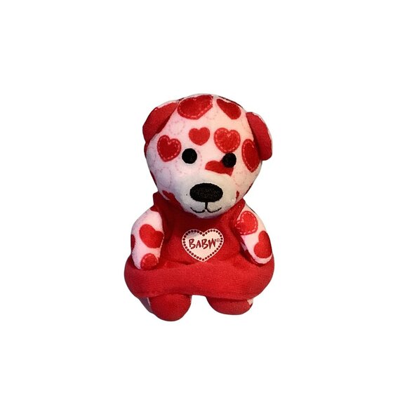 Build A Bear Workshop Bear 3” Red Friendship Dimples Teddy Hearts Stuffed Animal - Picture 1 of 5